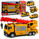 Truck With Crane And Vehicle Transporter Lights Sounds Yellow