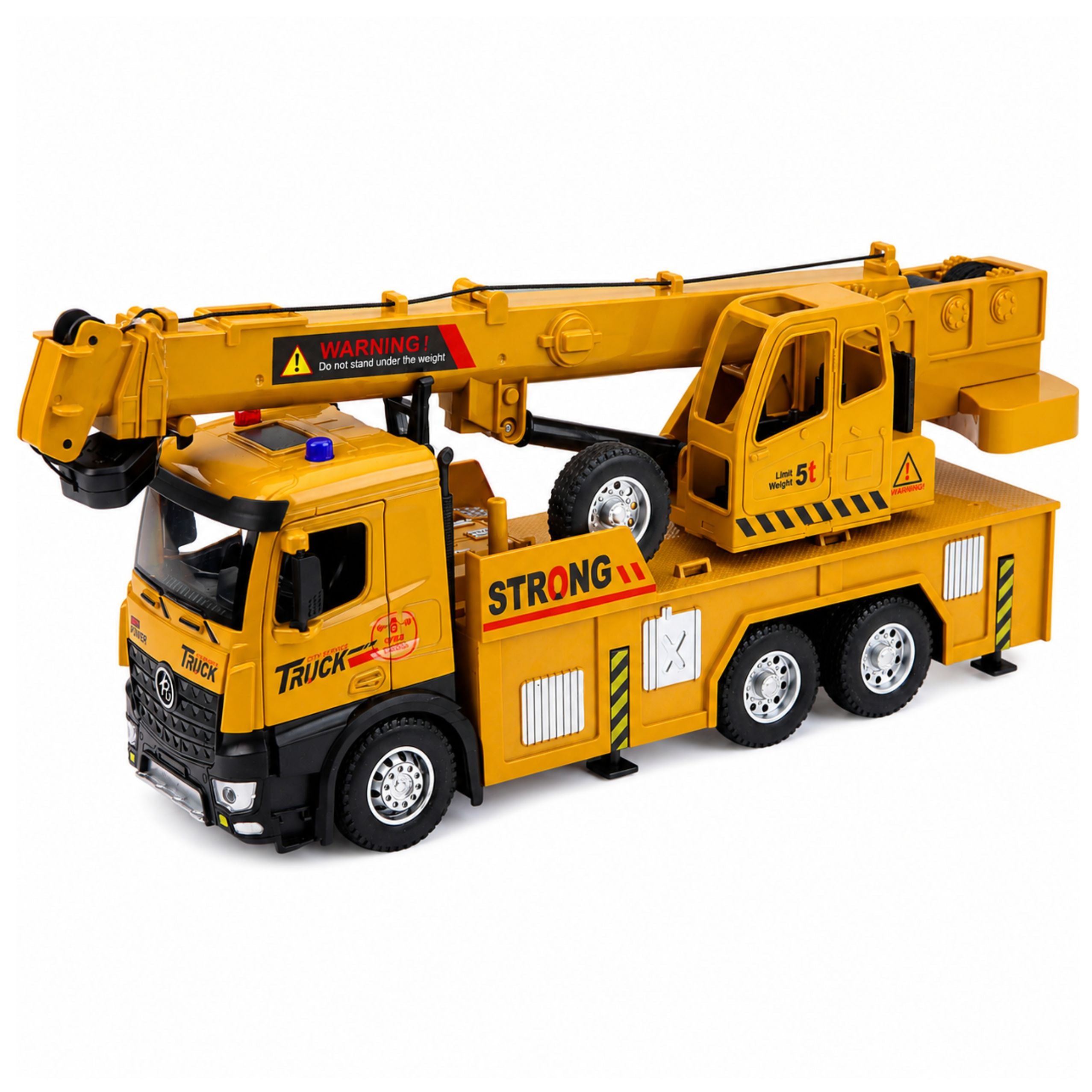 Truck With Crane Adjustable Metal Cab Lights Sounds Drive 1:12