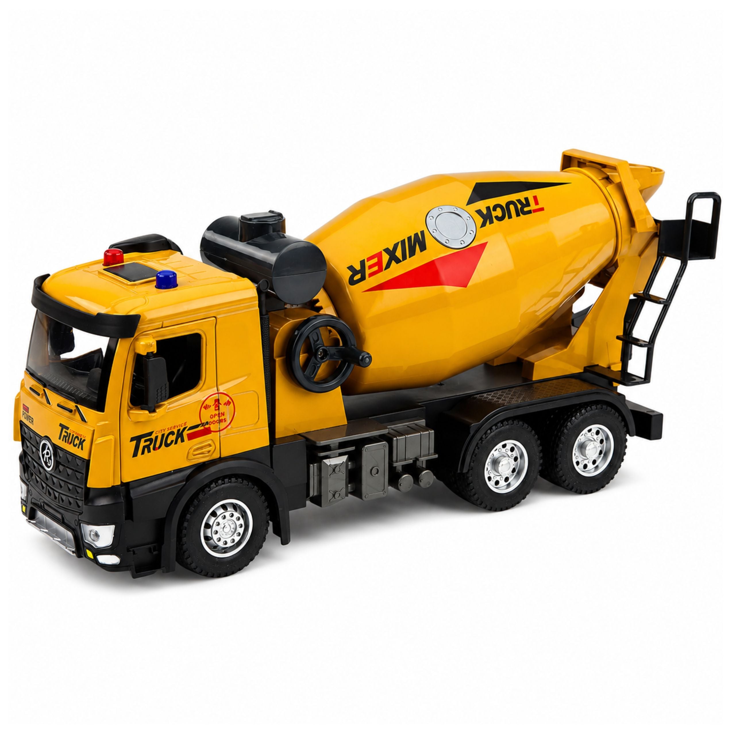Construction Truck Concrete Mixer Metal Cabin Lights Sounds Drive 1:12