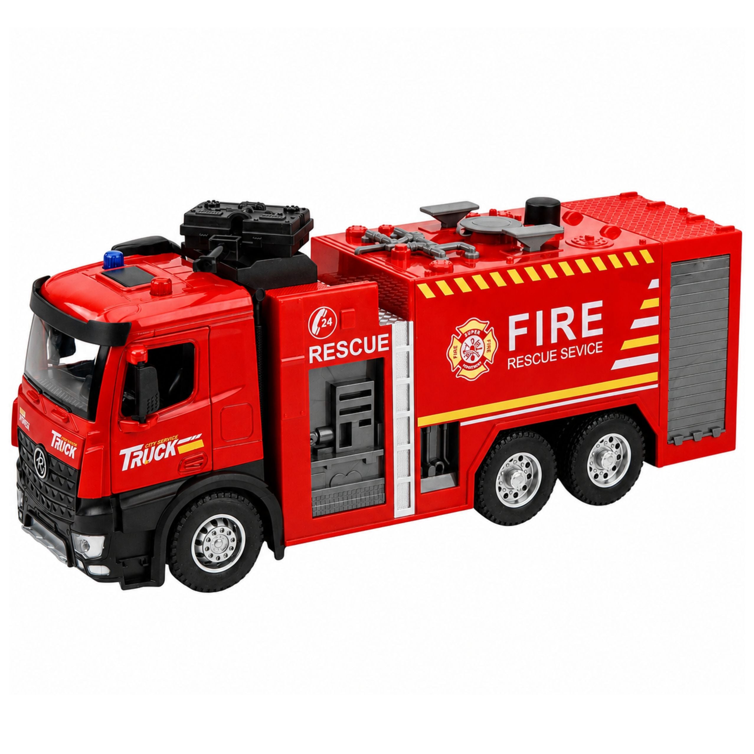 Fire Truck With Water Function Metal Cabin Lights Sounds 1:12