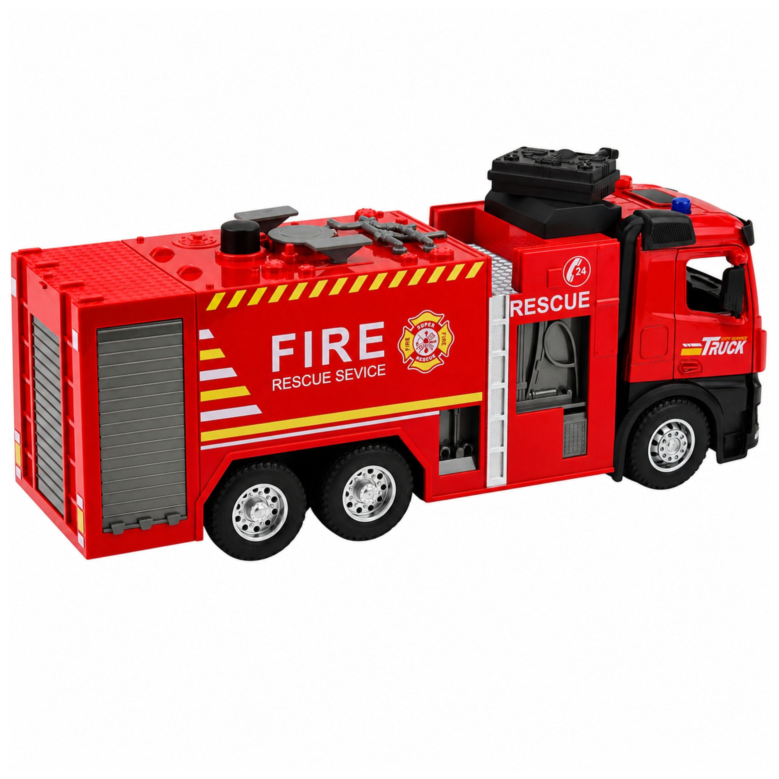 Fire Truck With Water Function Metal Cabin Lights Sounds 1:12