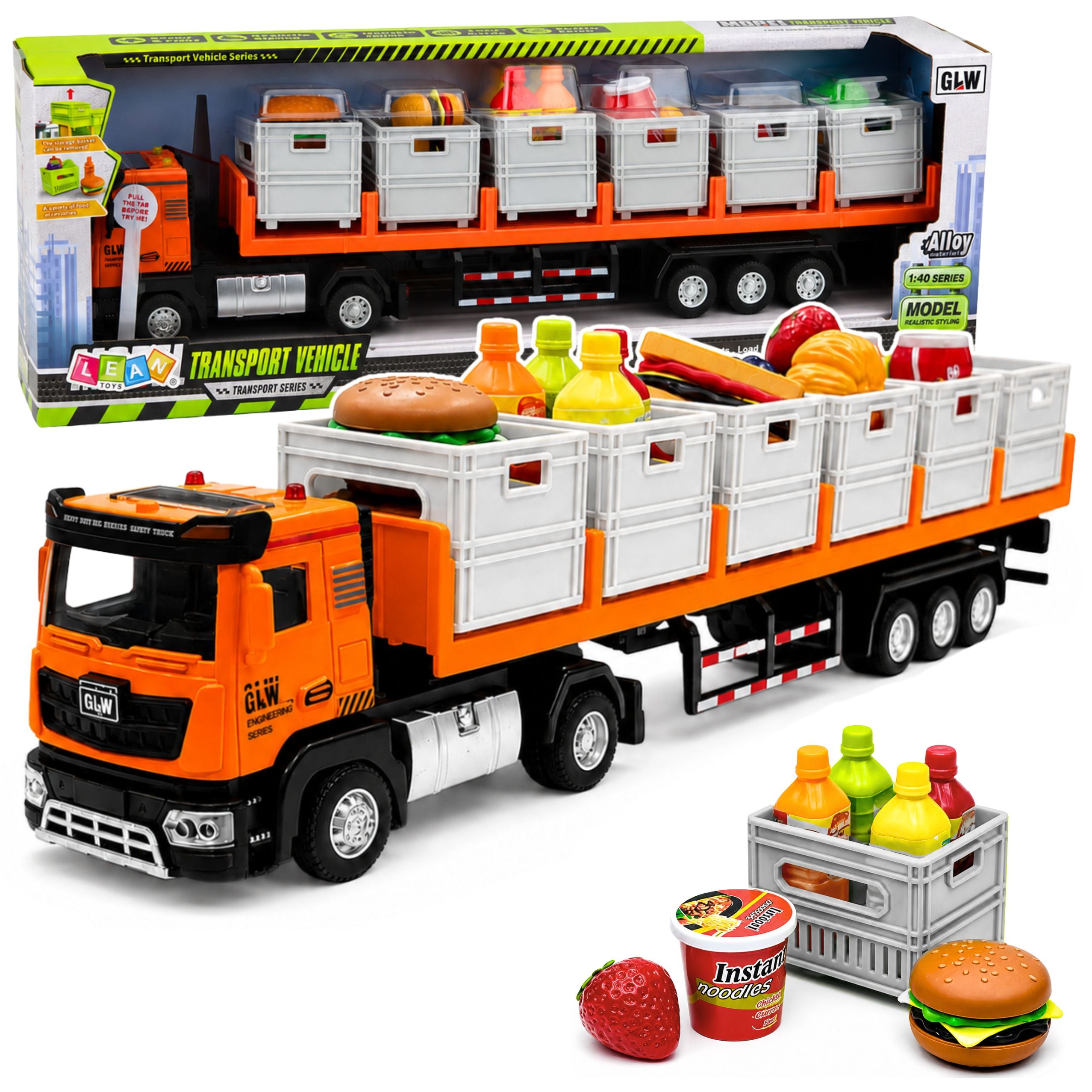 Orange Food Transport Truck 1:40