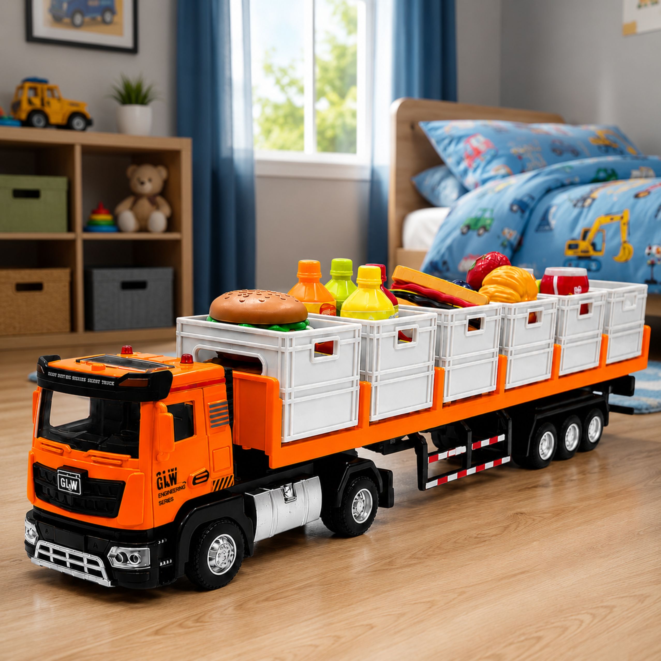 Orange Food Transport Truck 1:40
