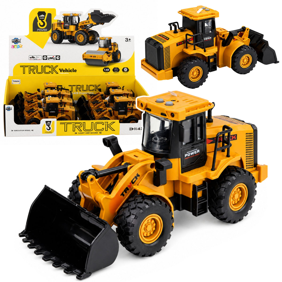 Construction Vehicle Excavator With Movable Bucket Lights Sounds Yellow 1:43