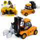 Construction Vehicle Forklift With Adjustable Gripper Lights Sounds Yellow 1:43