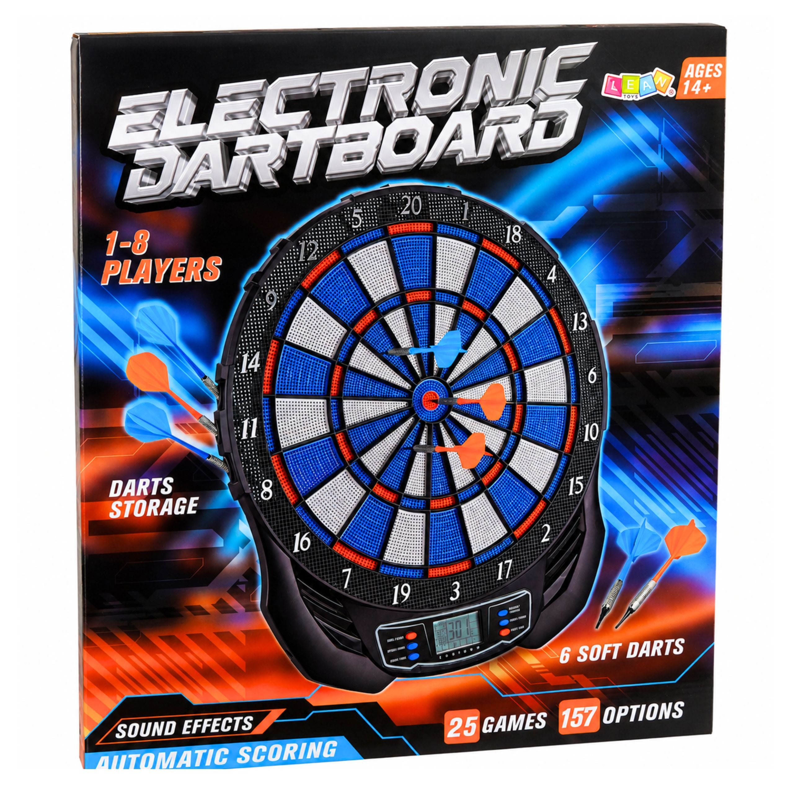 Electronic Lcd Dartboard Arcade Game 25 Games 176 Variants