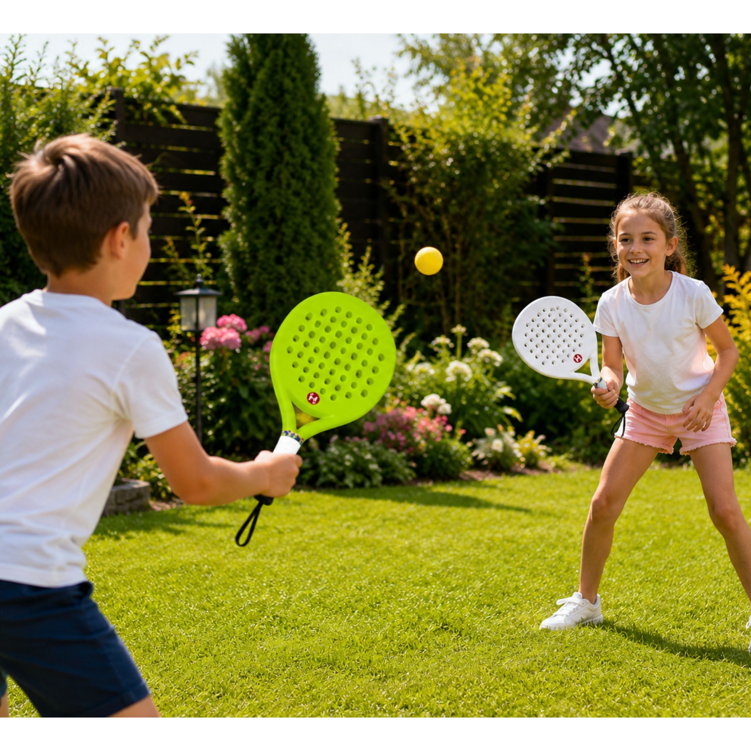 Beach And Garden Tennis Sports Set With Rackets And Foam Balls