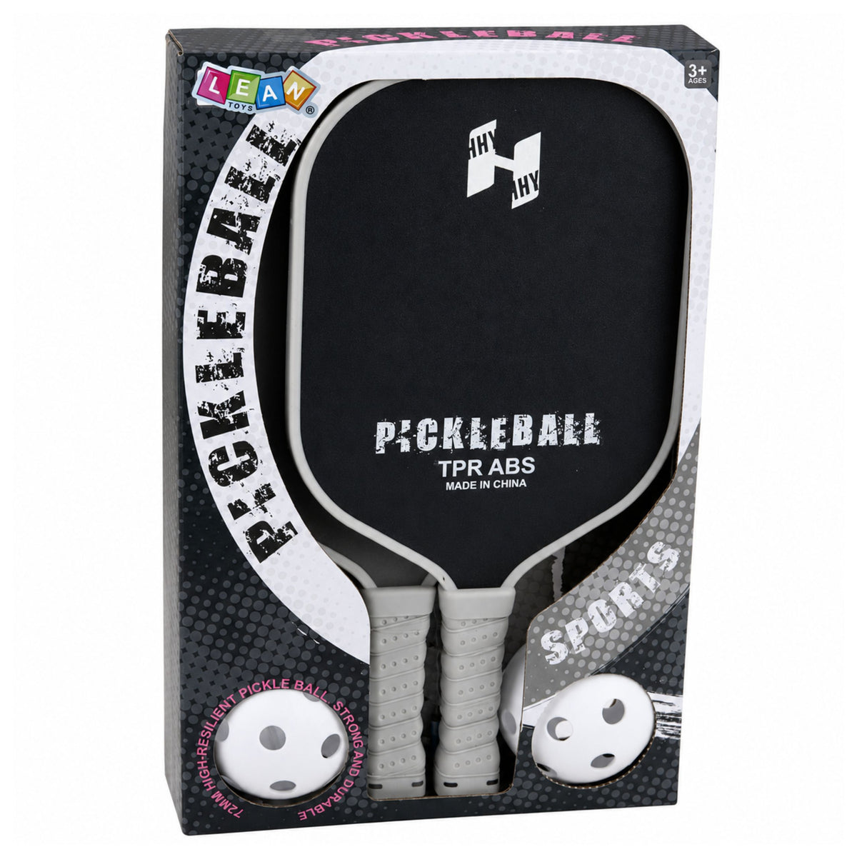 Pickleball tennisbadmintonracketset med 2 bollar svart och grått