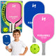 Pink And Blue Tennis Badminton Pickleball Racket Set