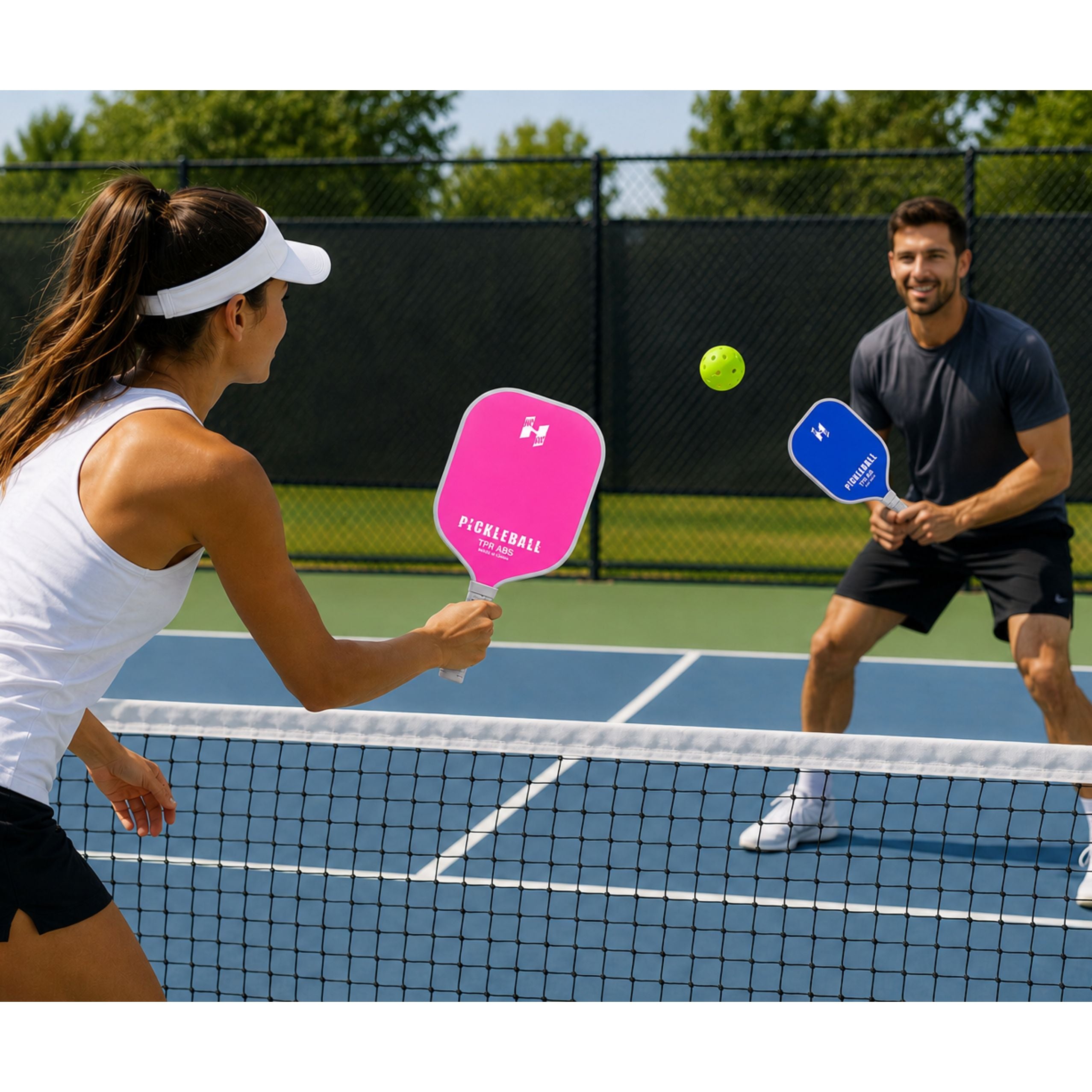 Pink And Blue Tennis Badminton Pickleball Racket Set
