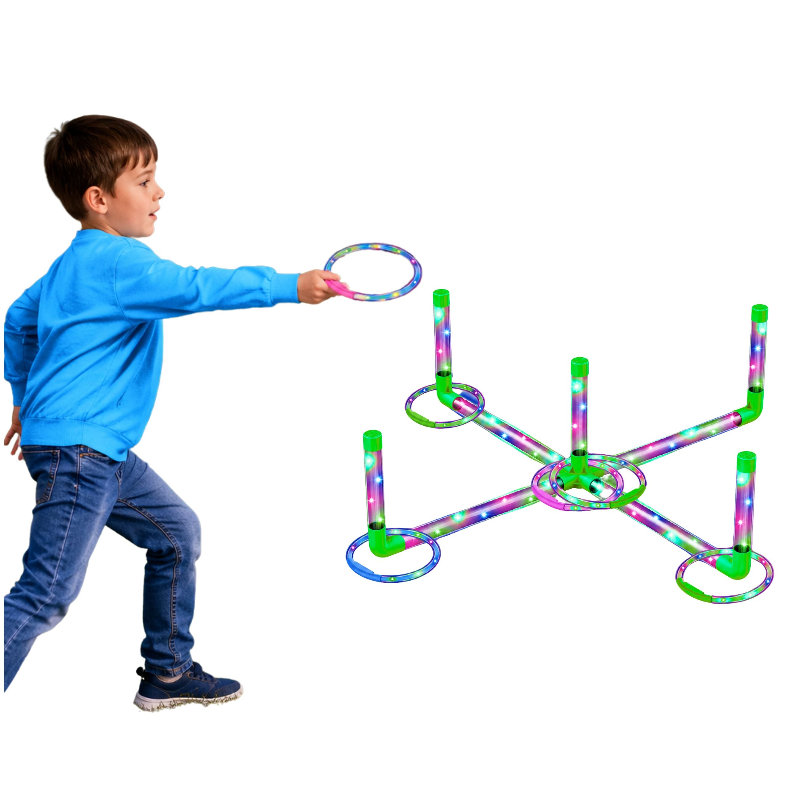 Ringo Throwing Skill Game For Kids Led Glowing Hoops Posts