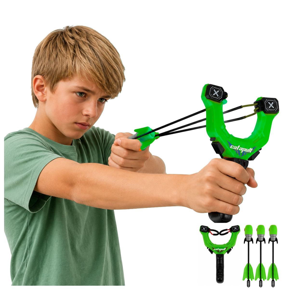 Sports Arcade Set Slingshot With Whistling Foam Arrows 15m