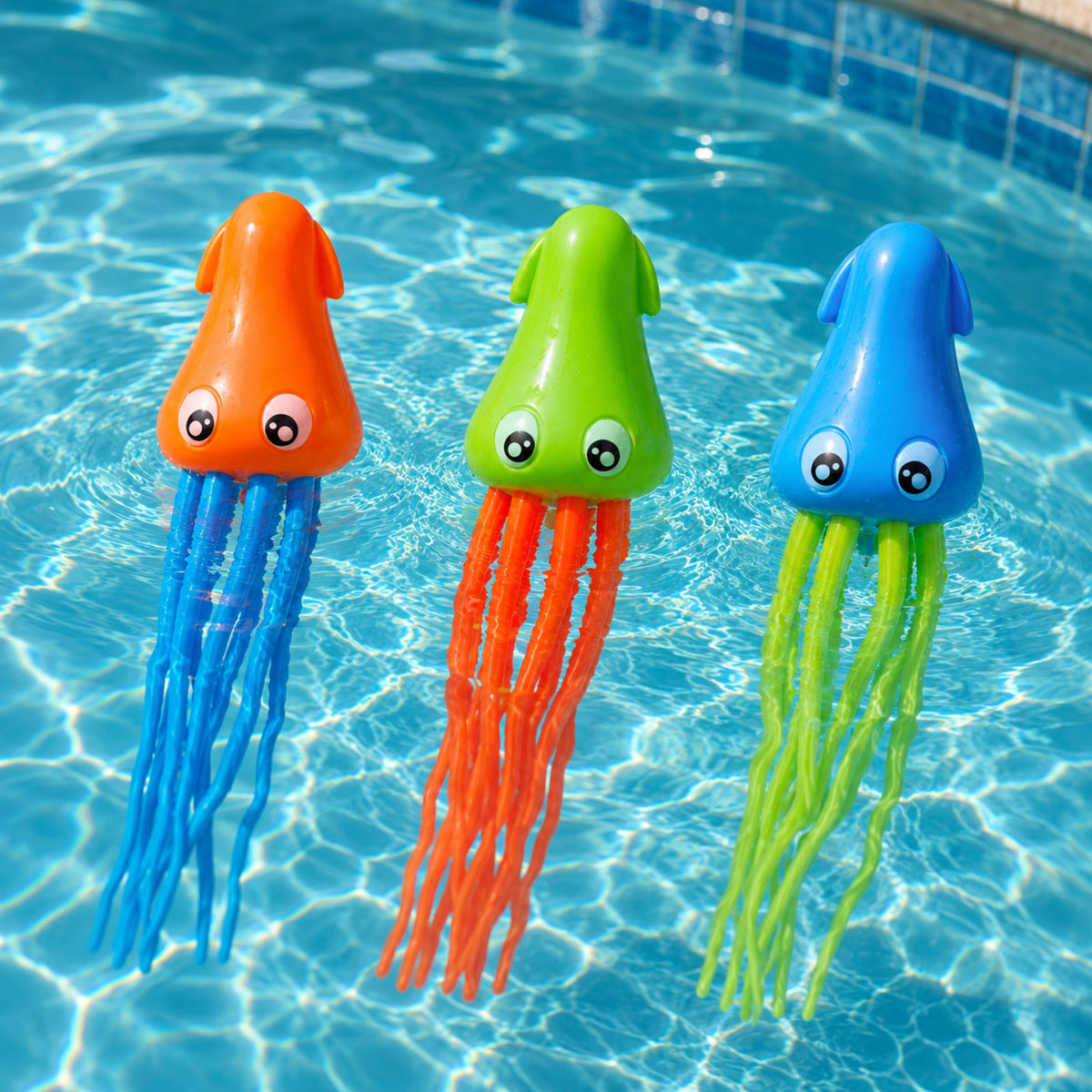 Squid Jellyfish Diving Toys For Children's Pool Bath 3pcs.