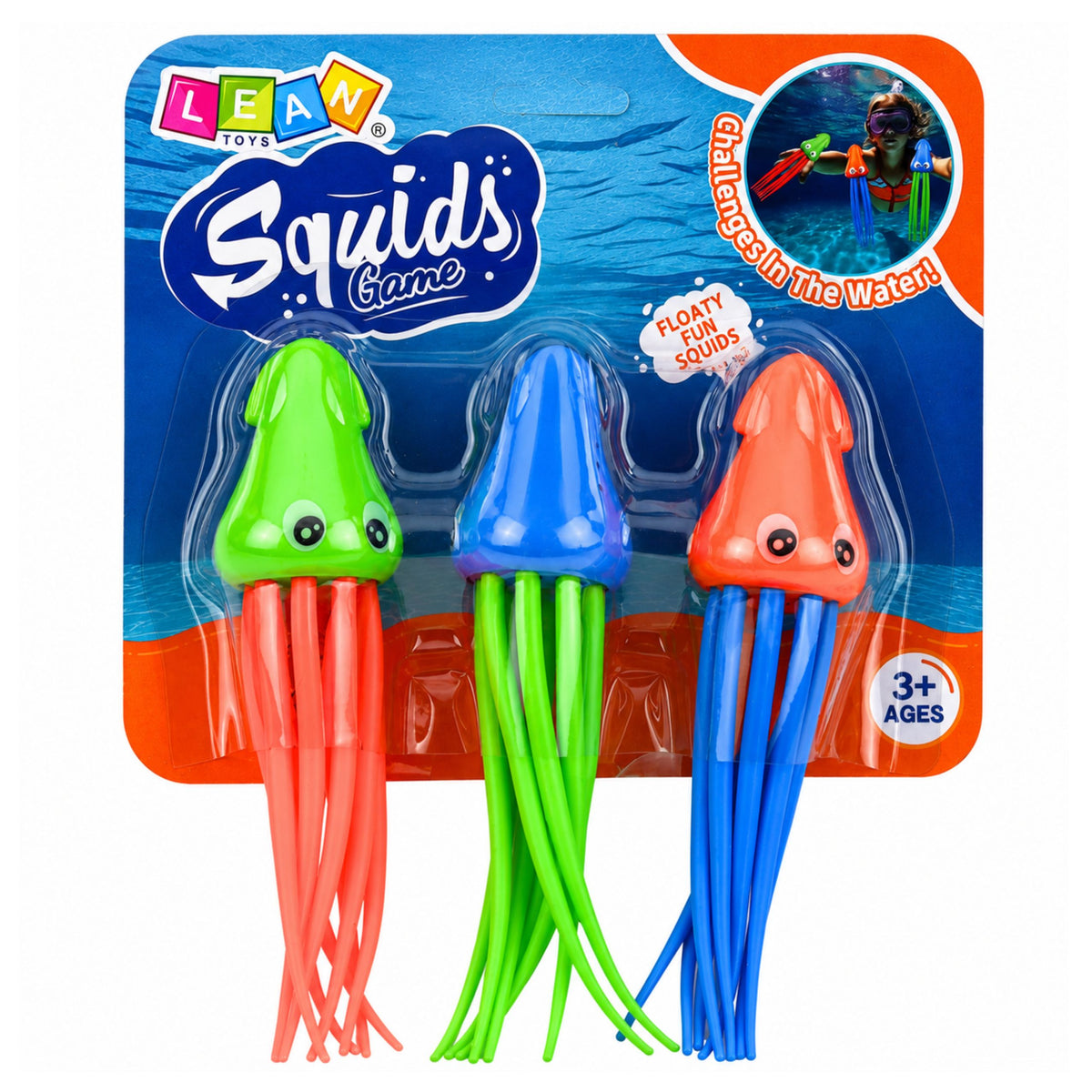 Squid Jellyfish Diving Toys For Children's Pool Bath 3pcs.