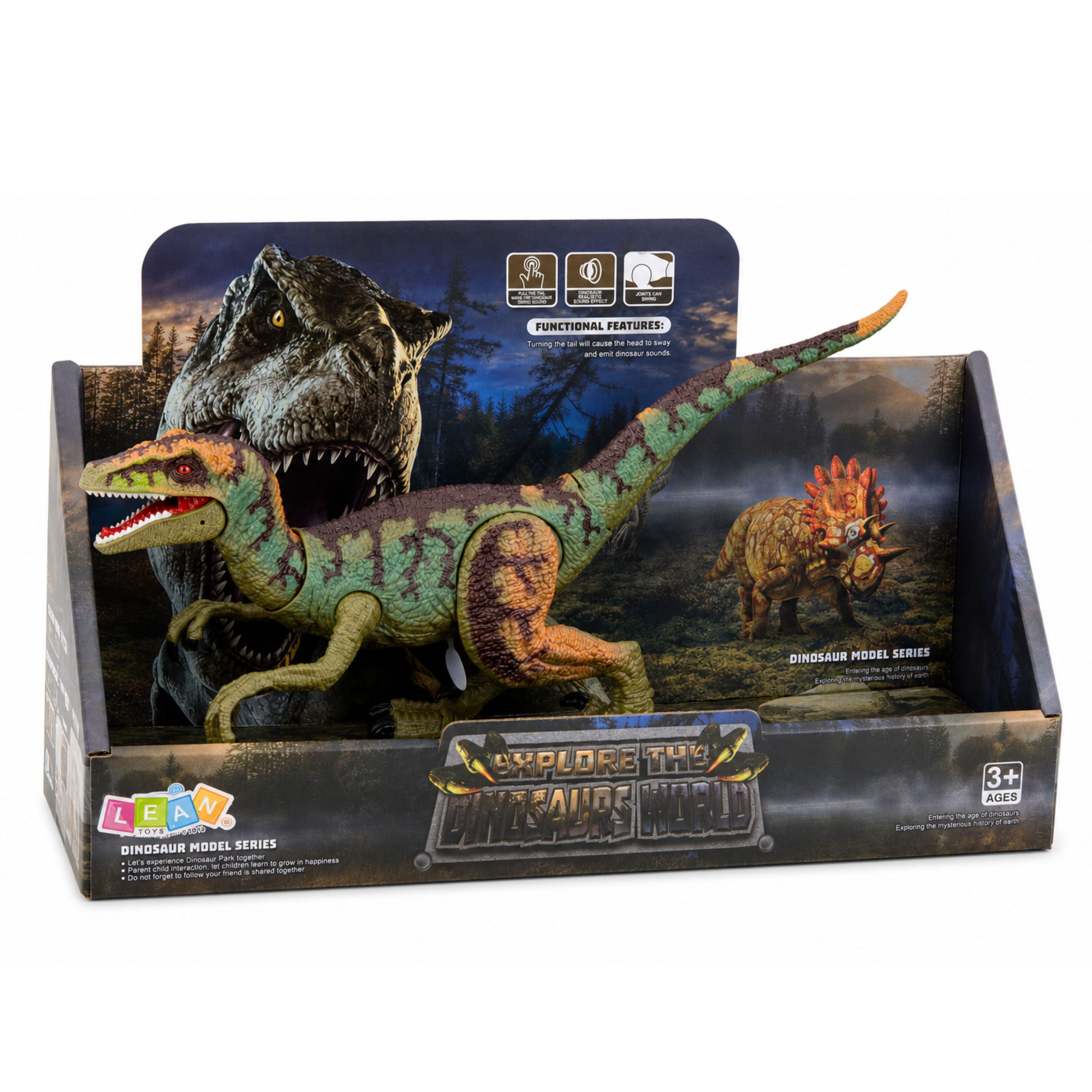 Velociraptor Dinosaur Figure Realistic Movable Limbs Sounds