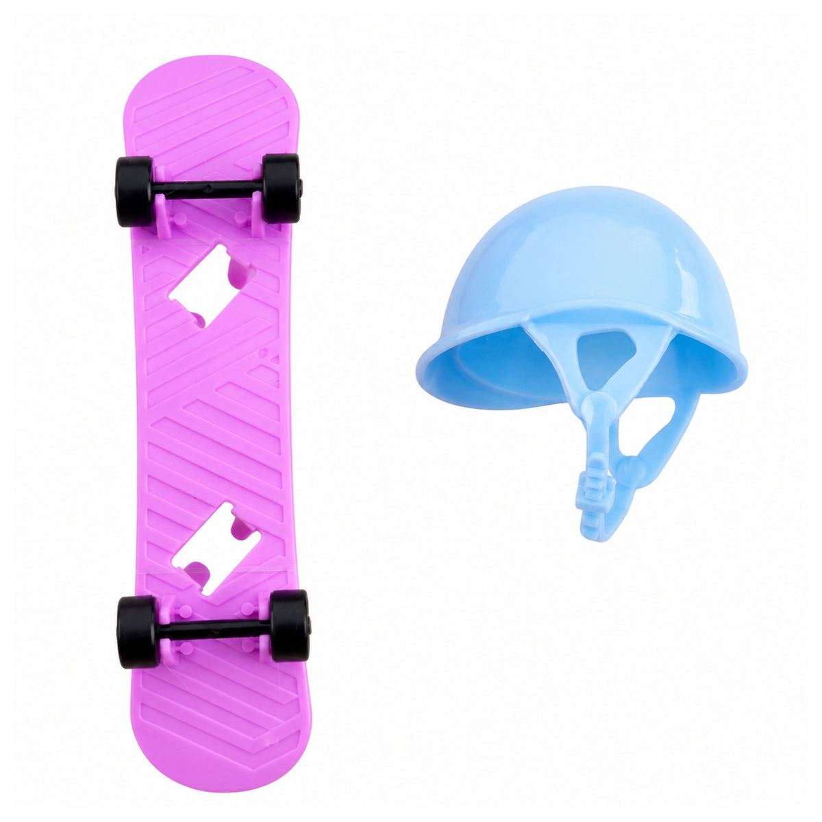 Súprava bábiky Anlily s fialovou skateboardovou prilbou a dlhou mikinou