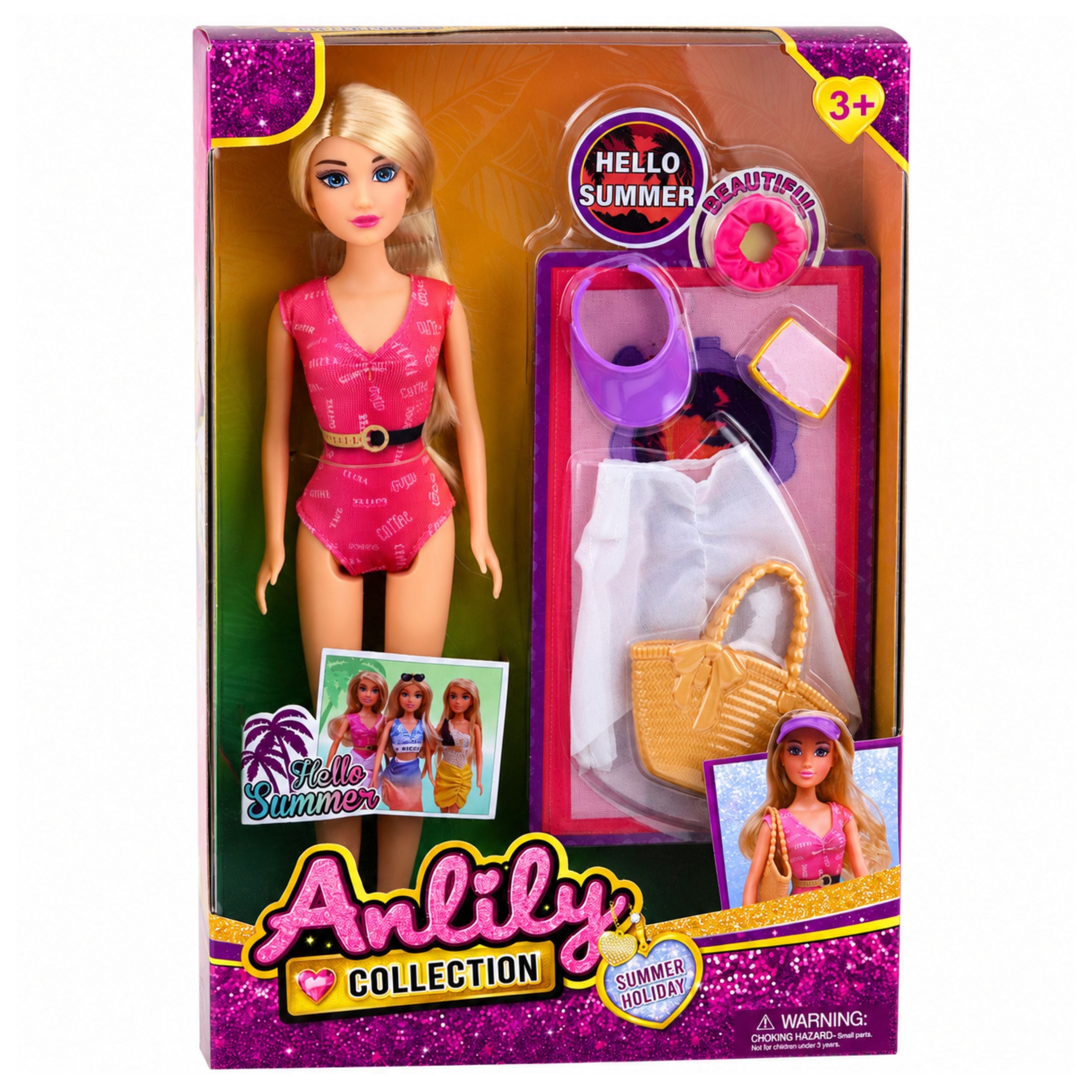 Anlily Doll In Swimsuit Beach Bag And Accessories Set