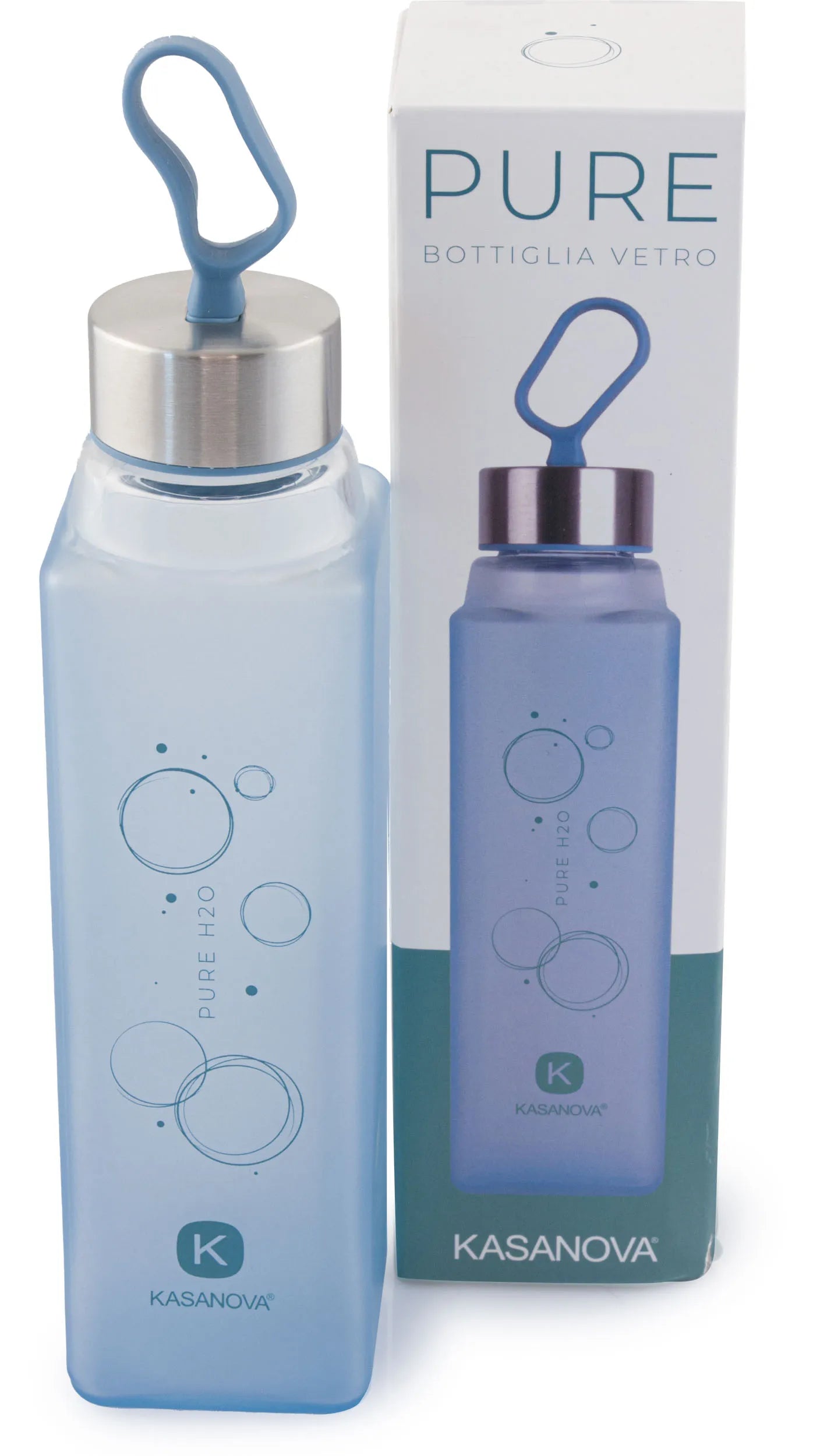 Flasche Kasanova Pure Bottiglia 420ml Blu Blue