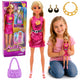 Anlily Doll In Pink Dress Purse Jewelry Accessories Set