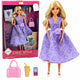 Anlily Fashion Doll In Purple Dress With Hearts And Purse Accessories Set