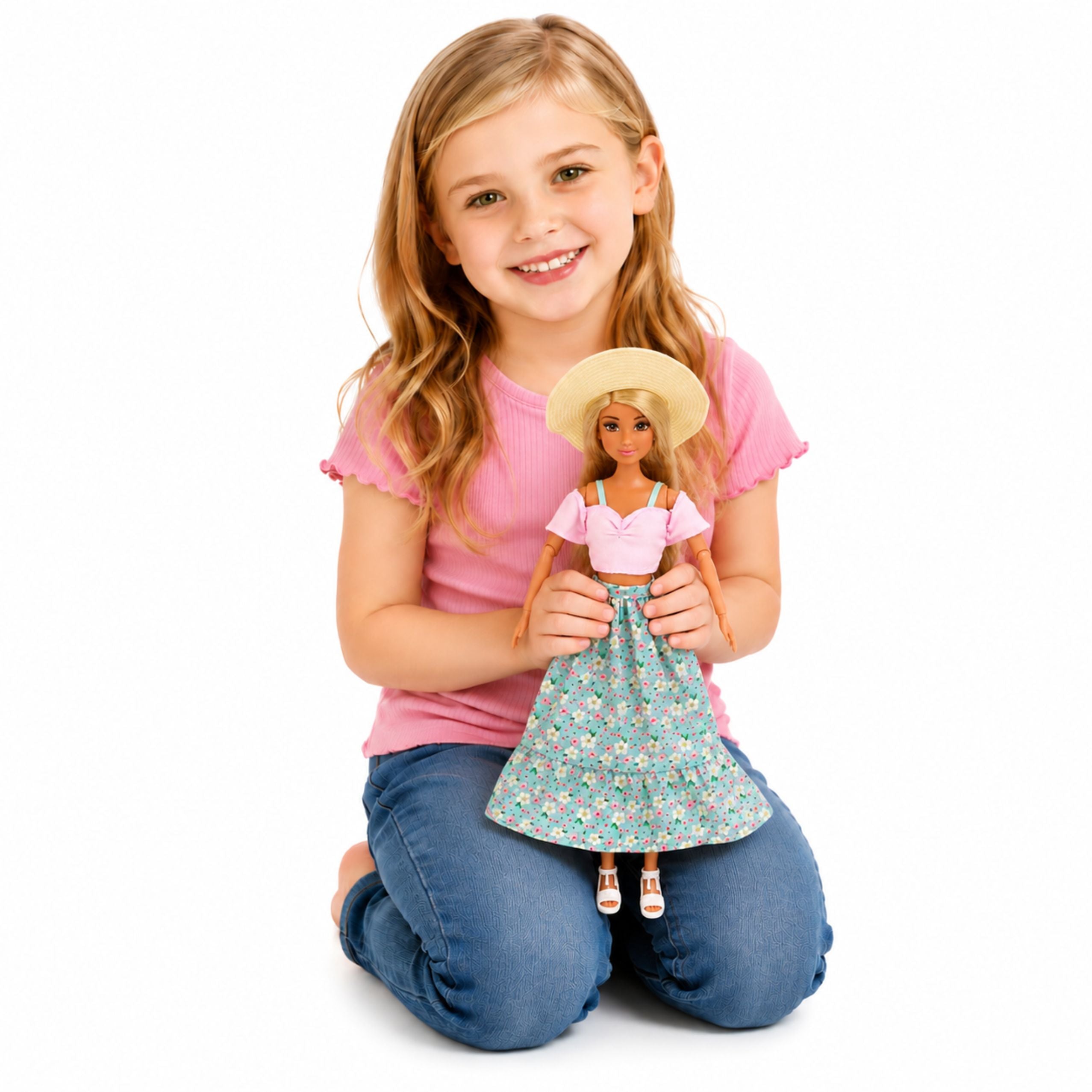 Anlily Fashion Doll In Skirt And Hat Bag Cup Accessories Set