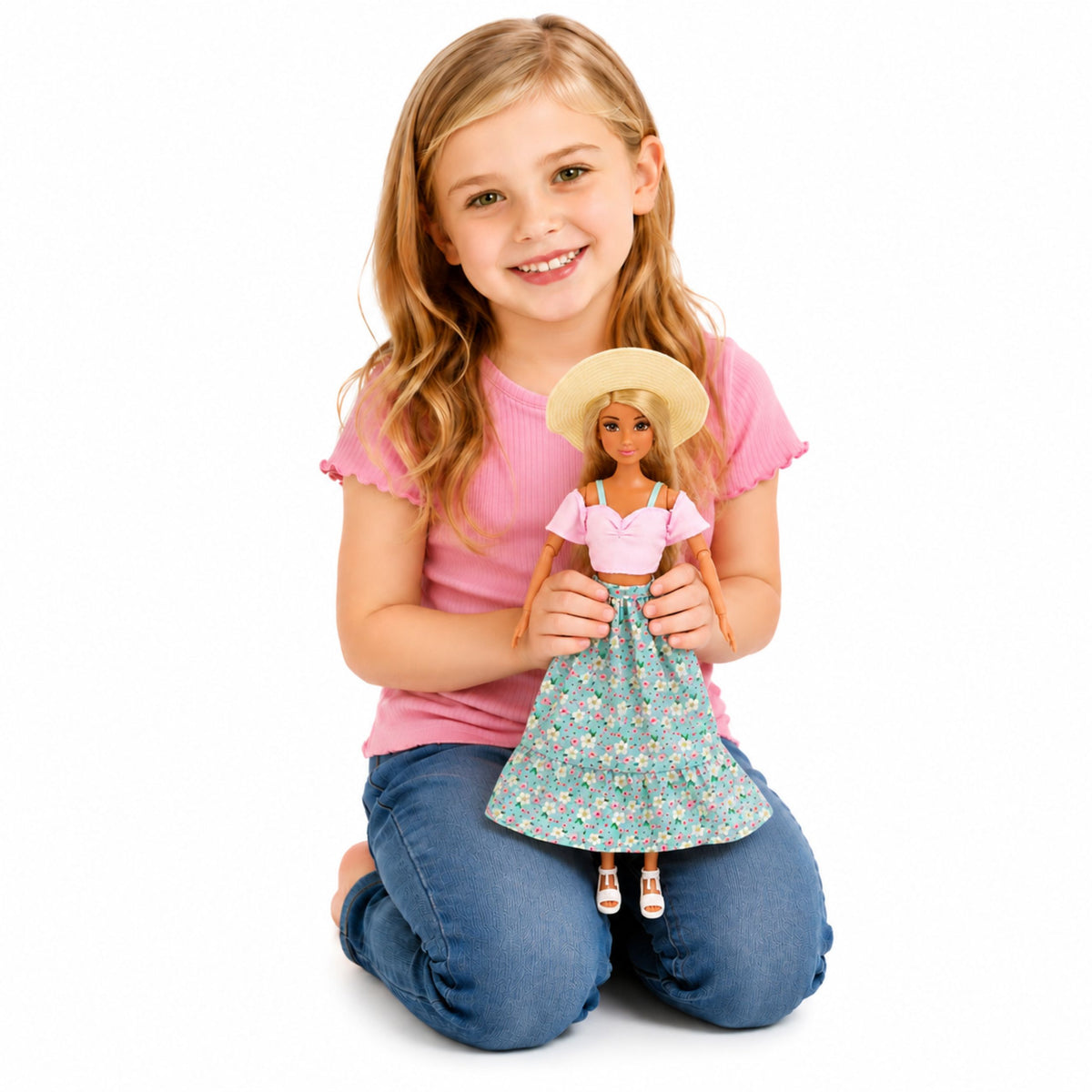 Anlily Fashion Doll con gonna e cappello, set di accessori per tazze