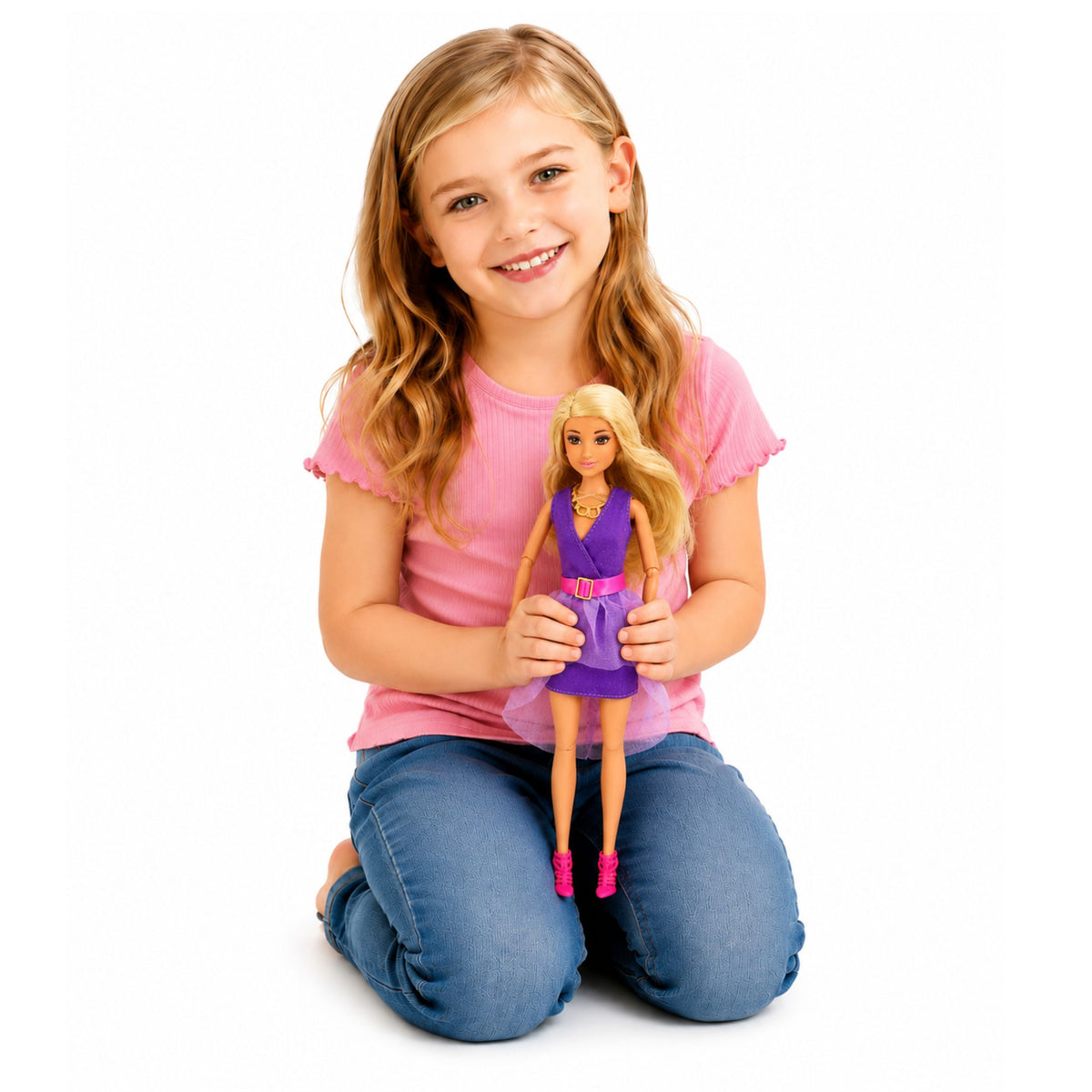 Anlily Fashion Doll In Purple Dress Hovedtelefoner Tilbehør Sæt