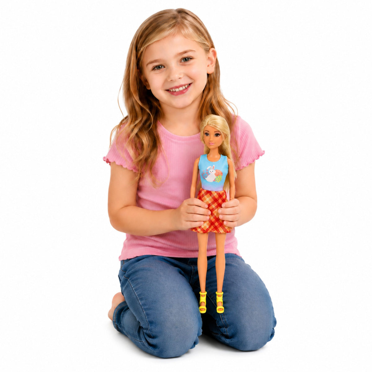 Anlily Puppe mit weißem Kaninchen und Karotten Karottenständer-Set