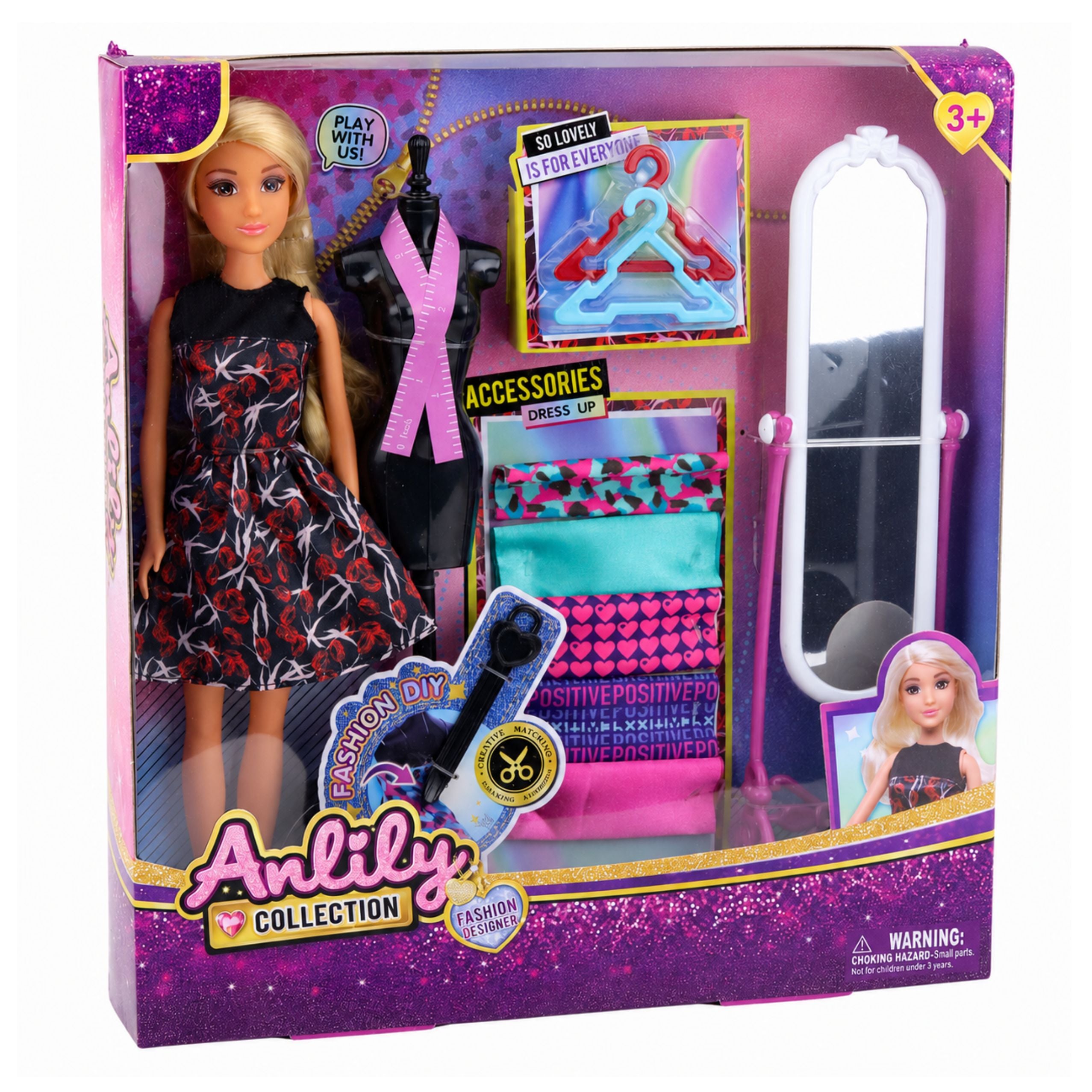 Anlily Doll Fashion Designer Clothes Mirror Mannequin Materials Accessories