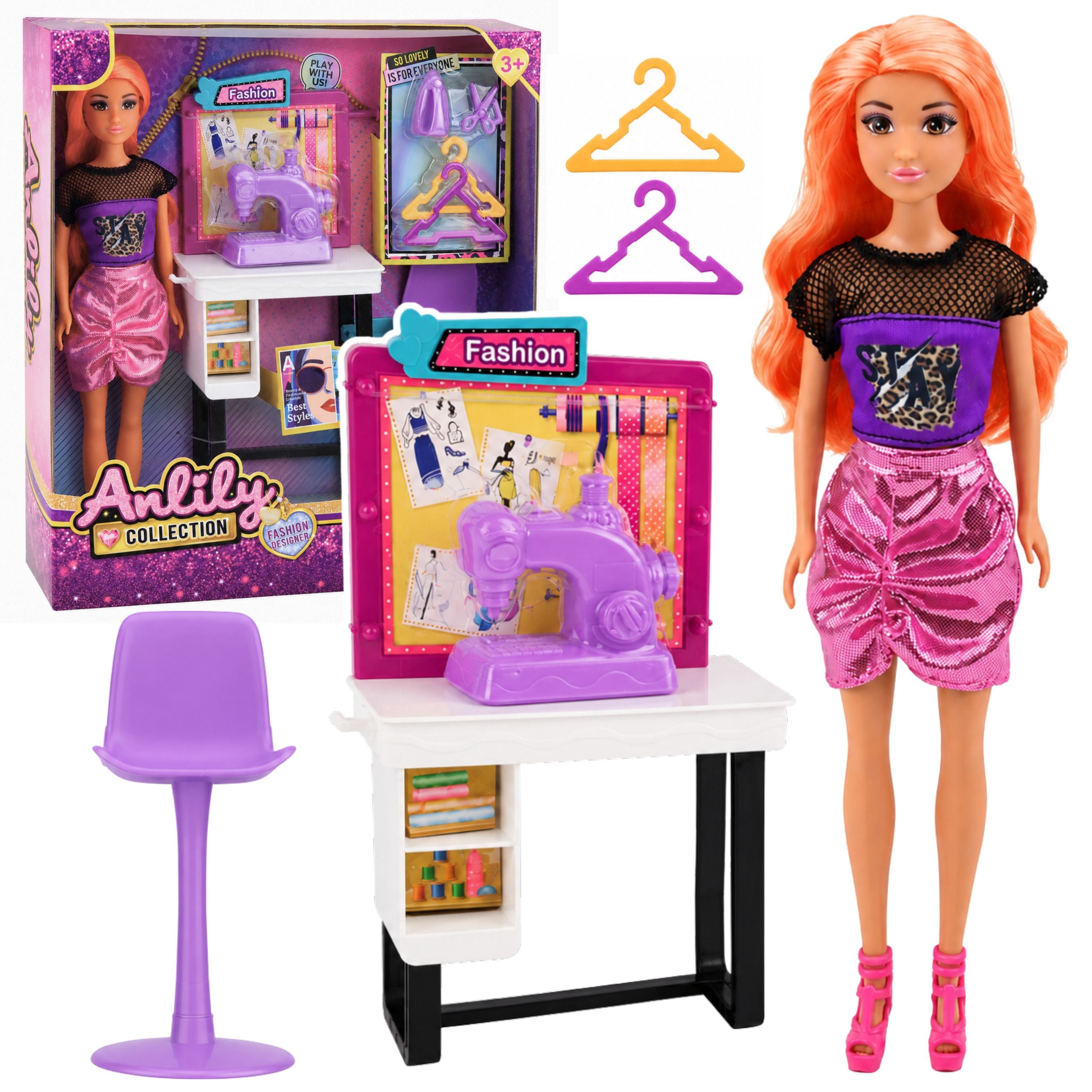 Anlily Doll Dressmaker Fashion Designer Sewing Machine Furniture Accessories