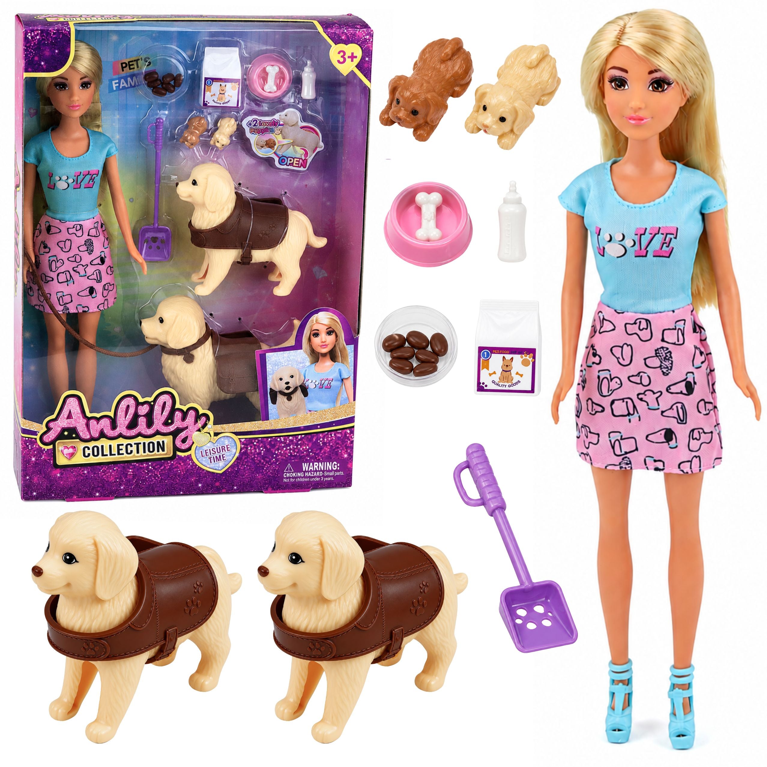 Anlily Big Dogs Doll Pet Grooming Accessories Set