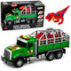 Transporter Truck With Cage T-rex Dinosaur Figure Lights And Sounds 1:12
