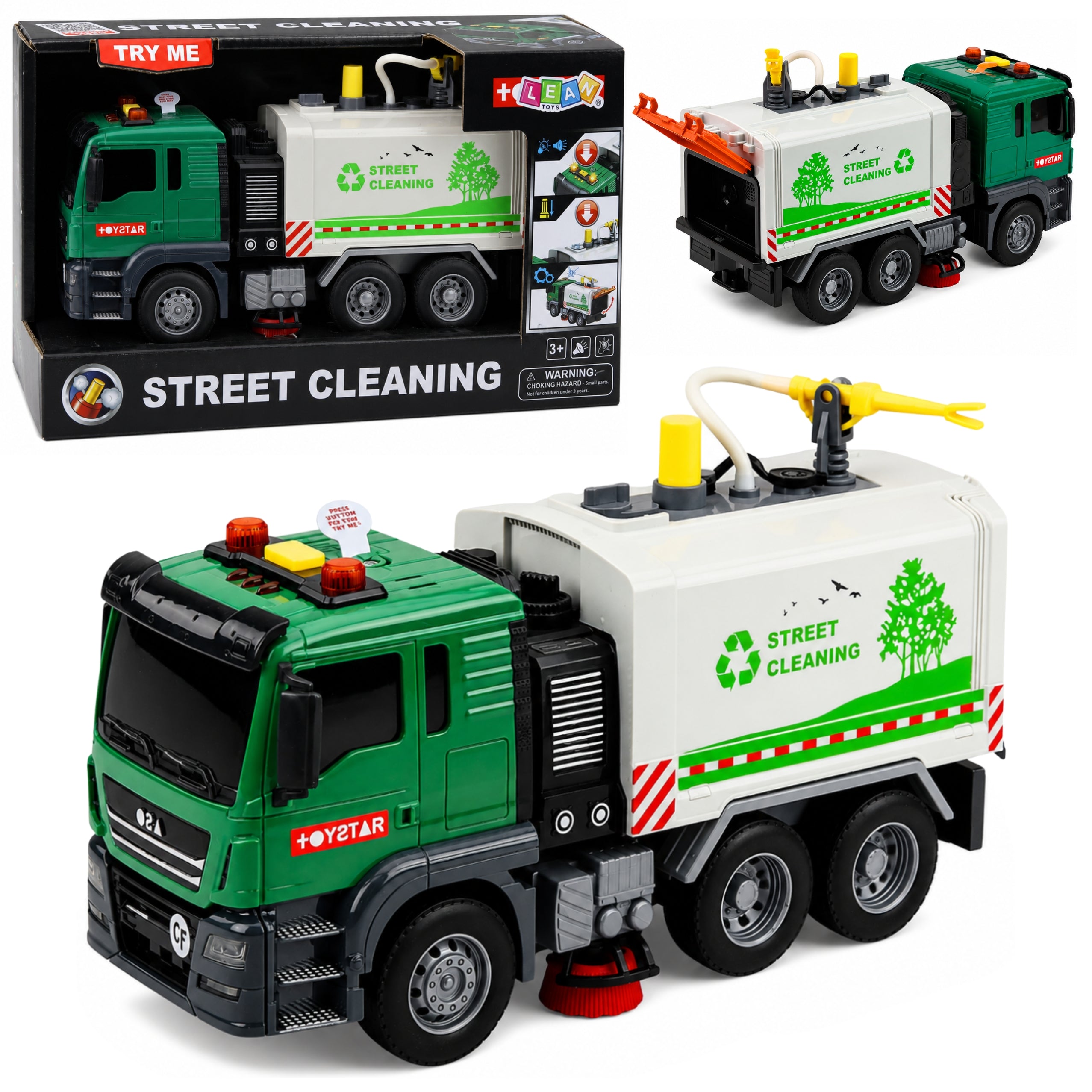 Street Sweeper Truck Water Function Lights Sounds 1:14