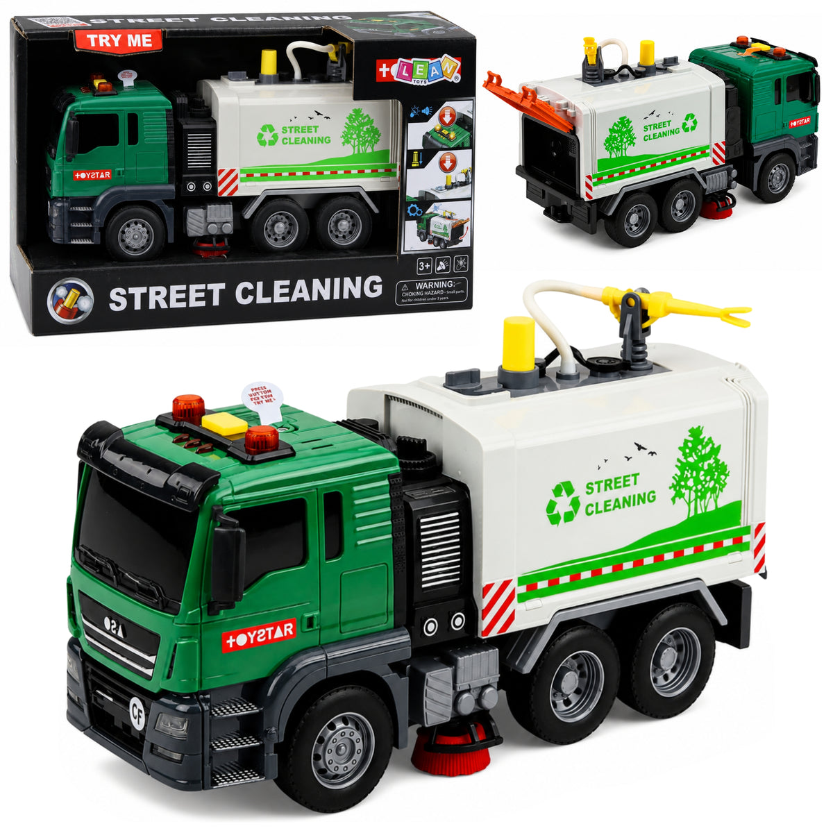 Street Sweeper Truck Vandfunktionslamper Lyder 1:14