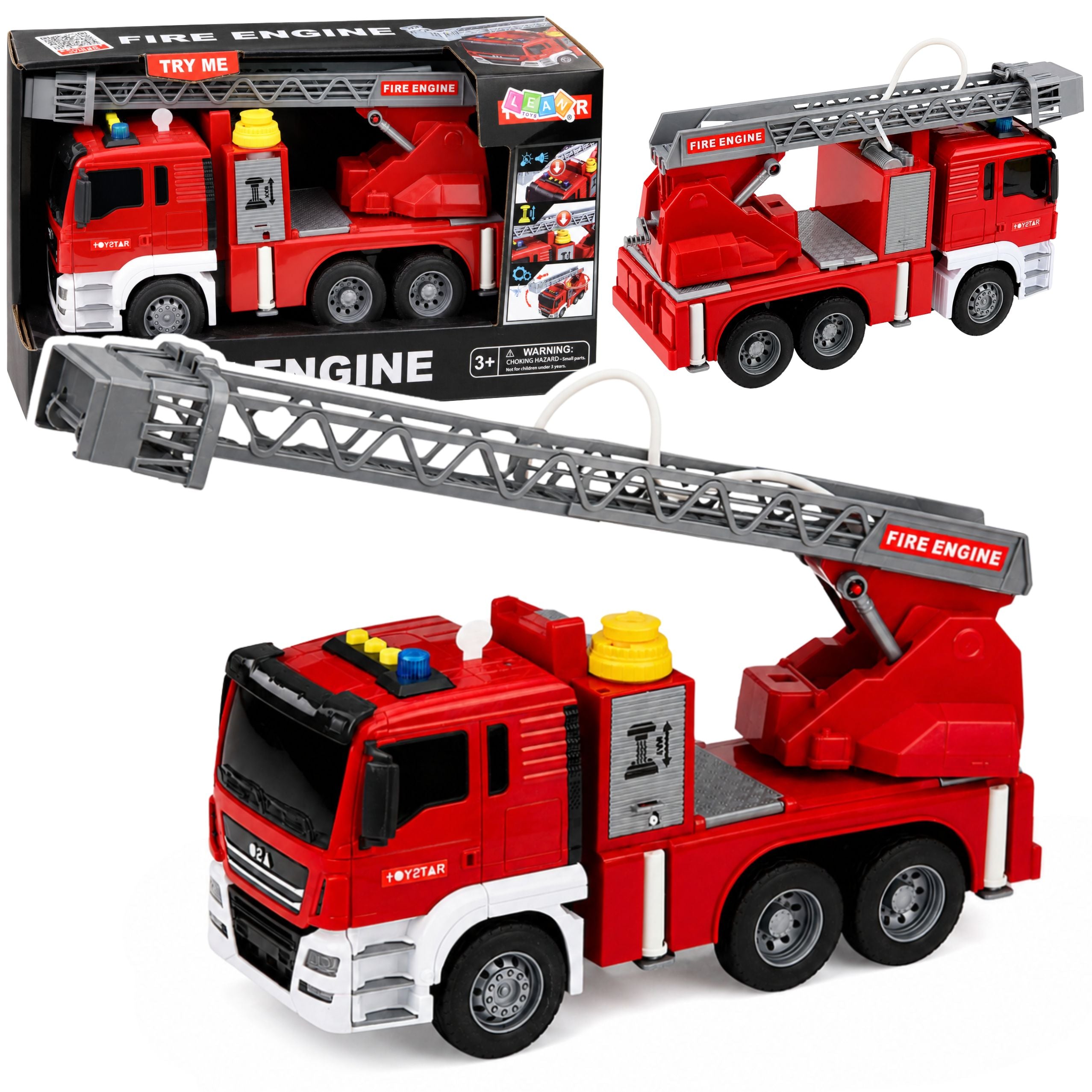 Fire Truck With Boom Water Pouring Function Lights And Sounds