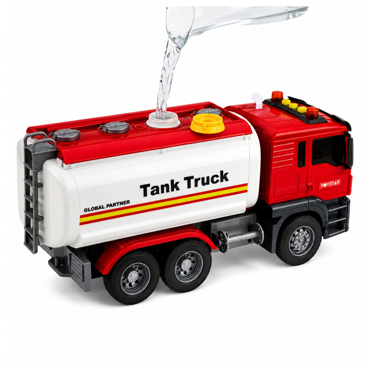 Les lumières de versement d'eau de tuyau de système d'eau de camion-citerne sonnent en rouge