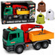Truck With Crane Containers For Waste Sorting Drive Light Sound
