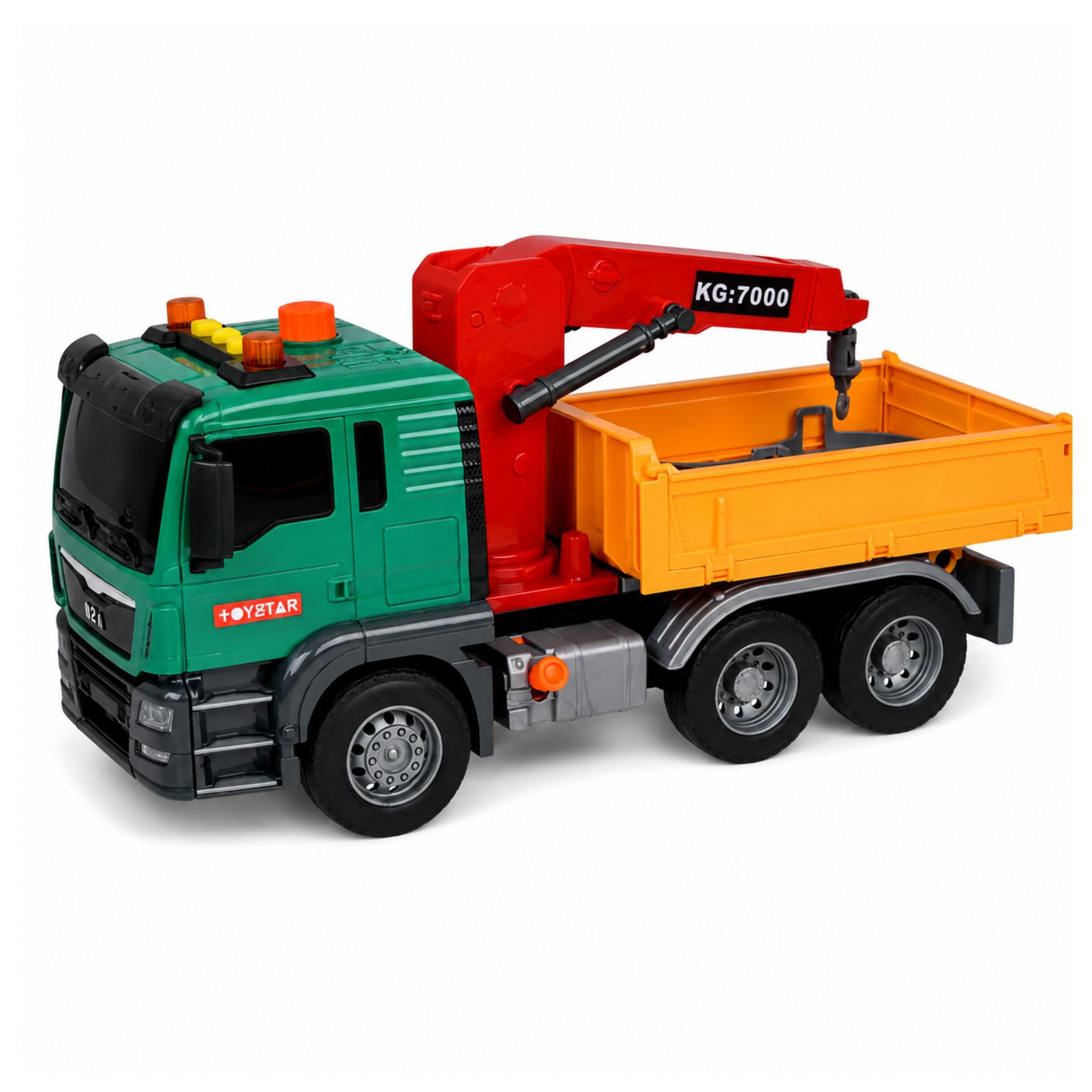 Truck With Crane Containers For Waste Sorting Drive Light Sound
