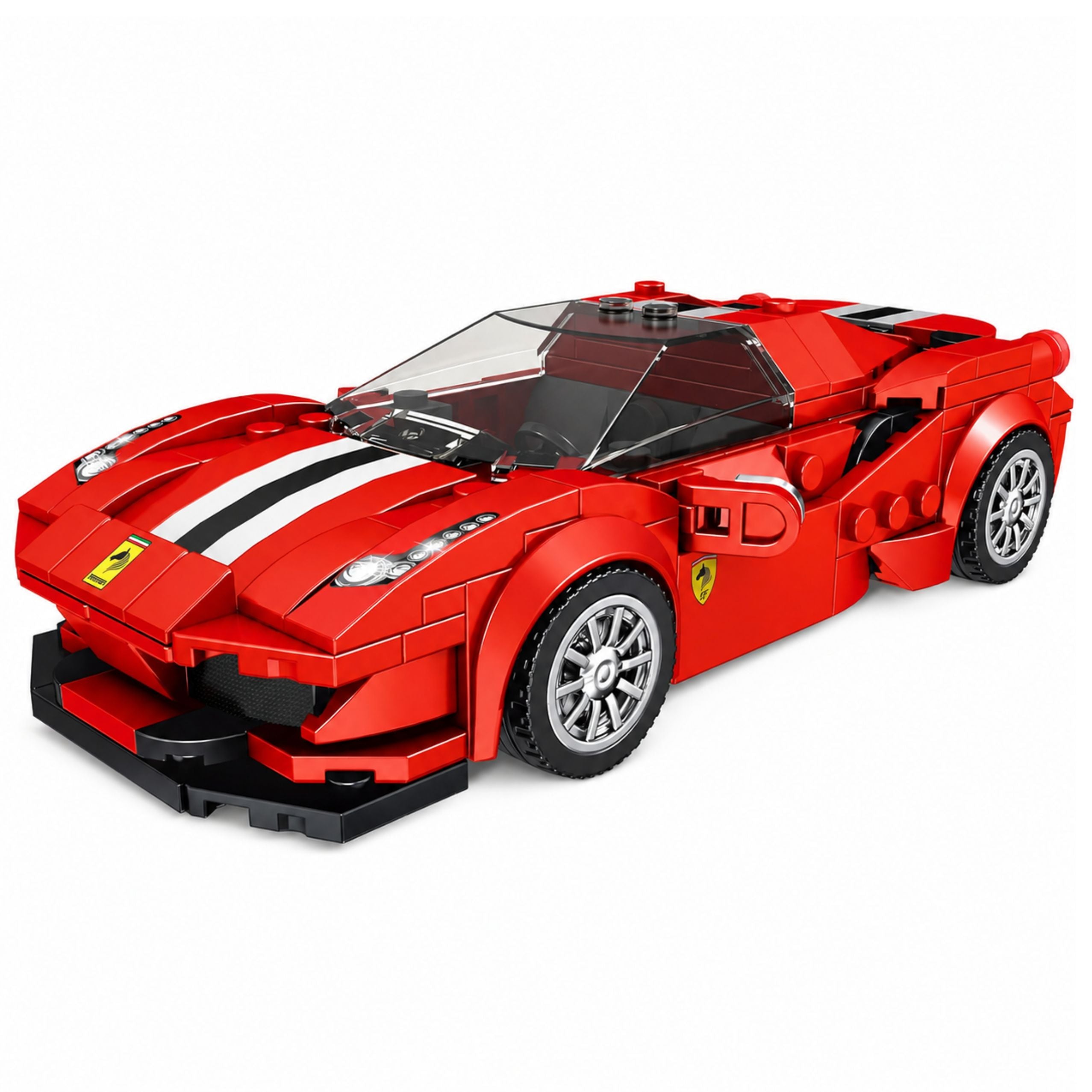 Construction Bricks Sports Car Racing Display Case Red 364 Pcs.