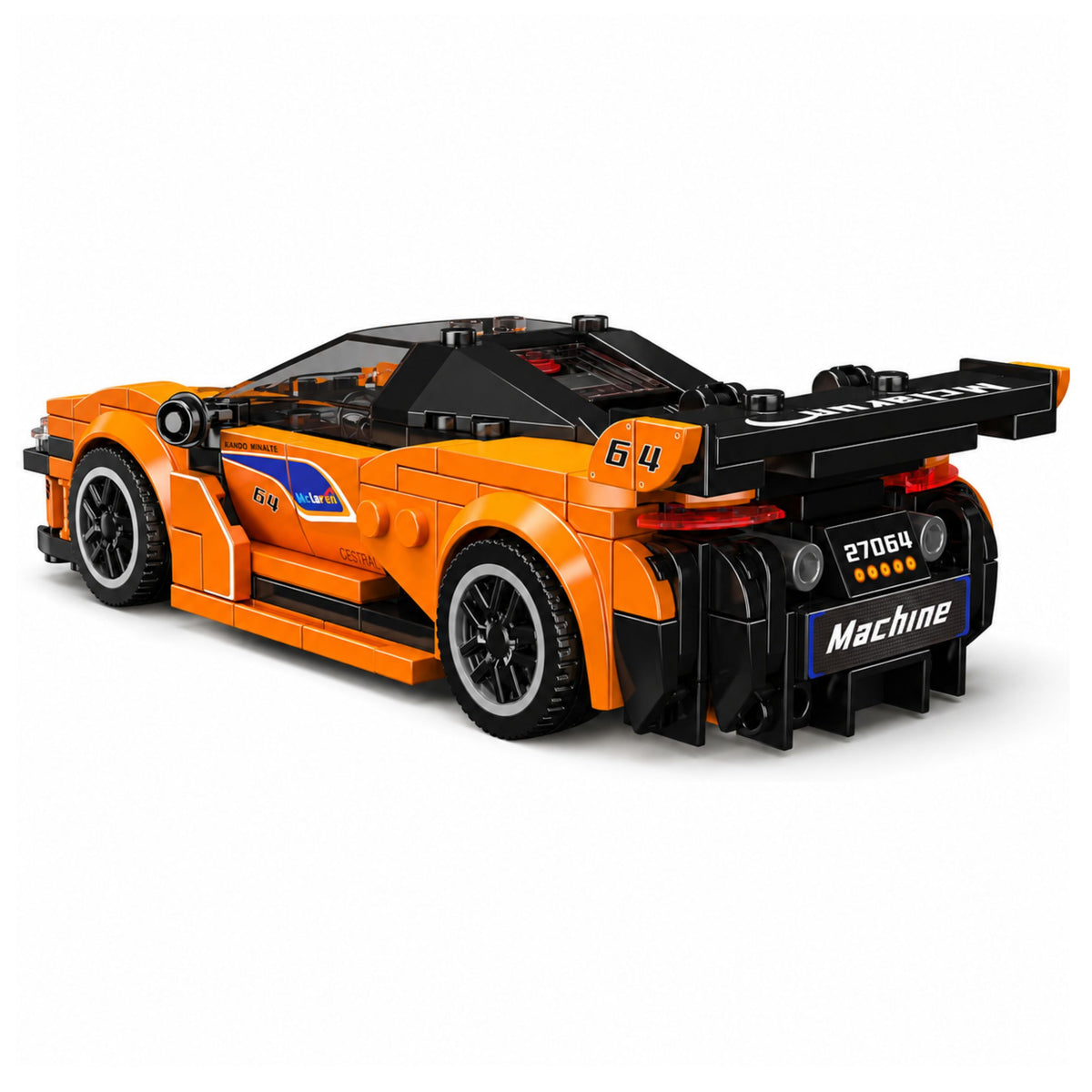 Bouwstenen sportwagen oranje vitrine 423 st.