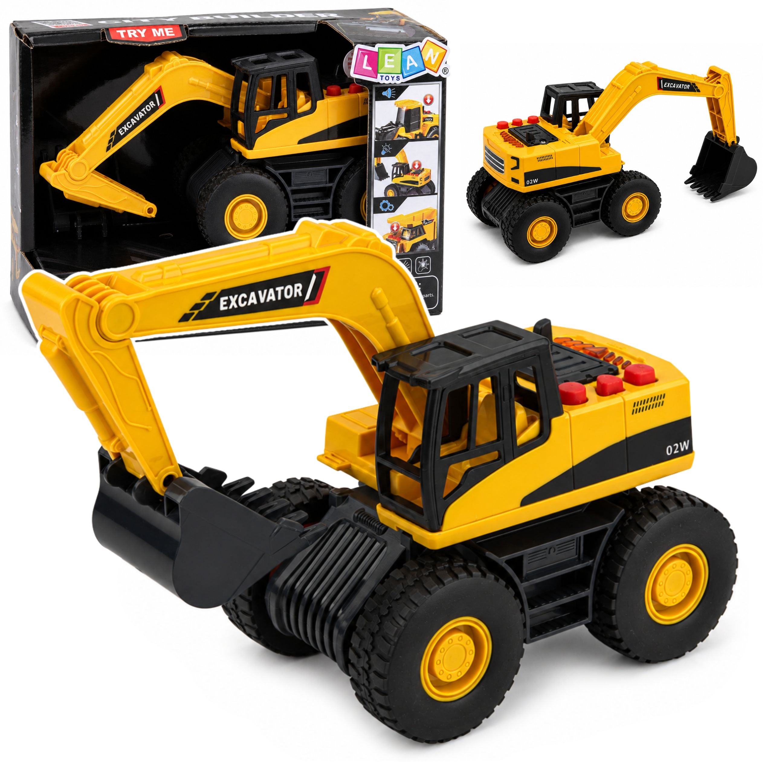 Les lumières de seau mobile d'excavatrice de construction sonnent jaune 1:32