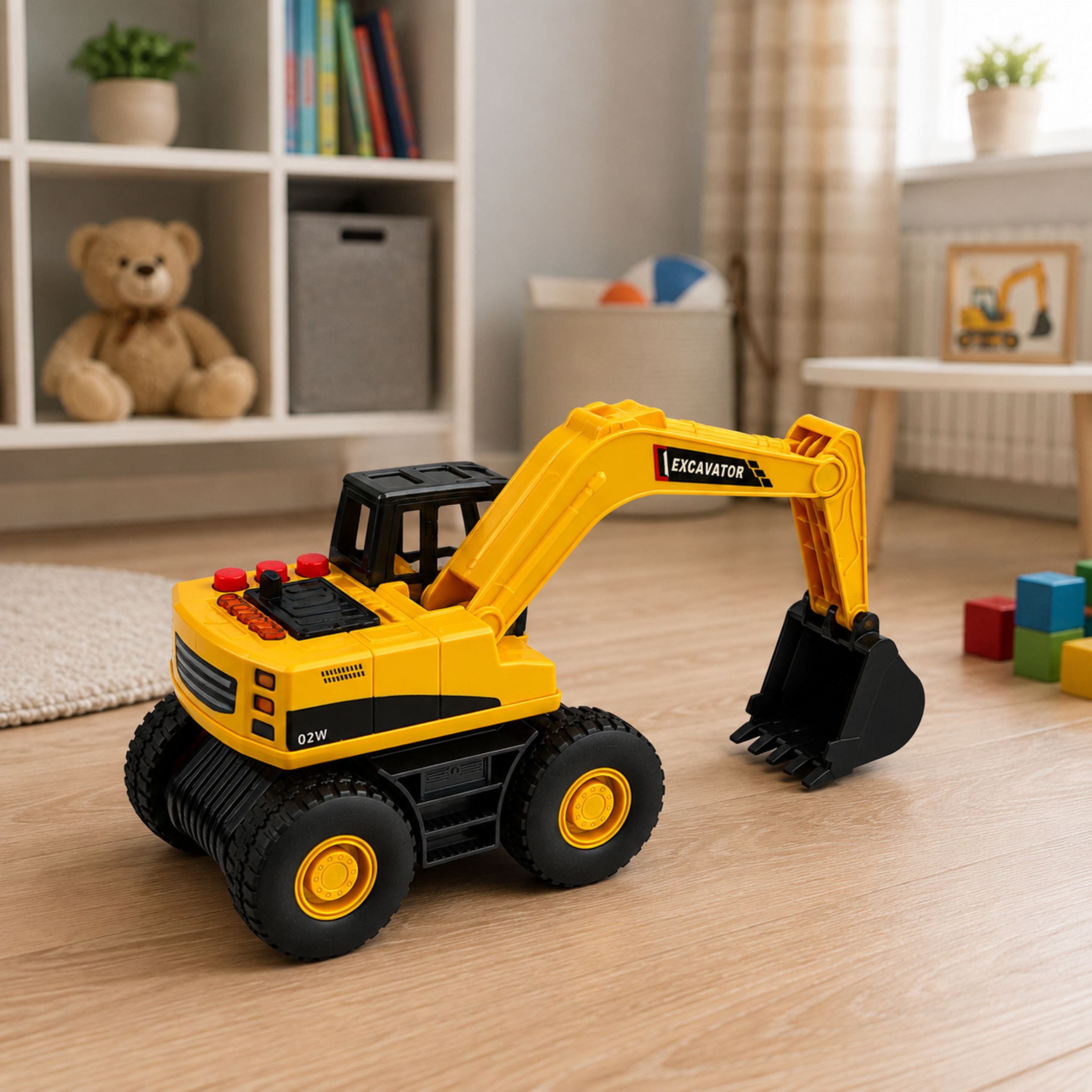 Les lumières de seau mobile d'excavatrice de construction sonnent jaune 1:32