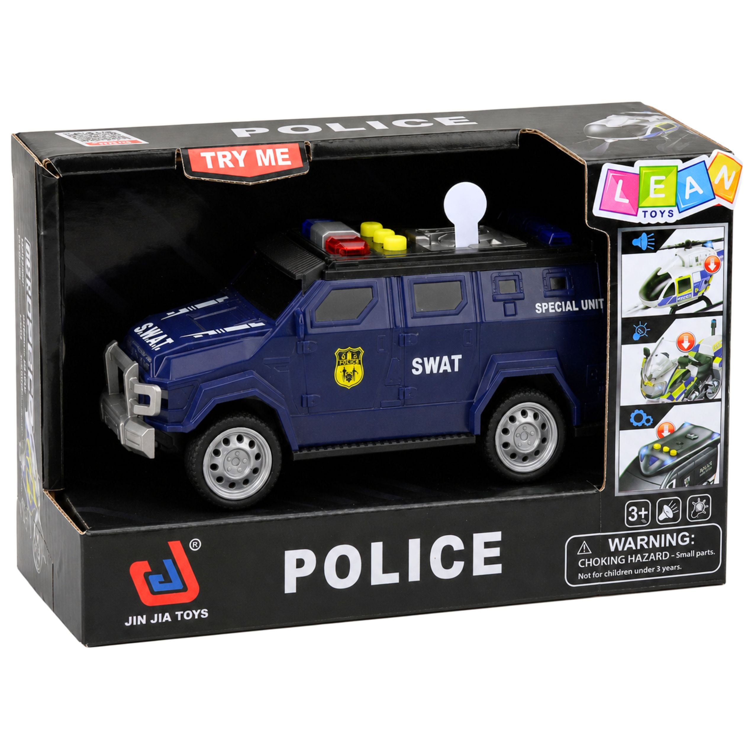 Car Special Unit Vehicle Swat Lights Sounds Navy Blue 1:32