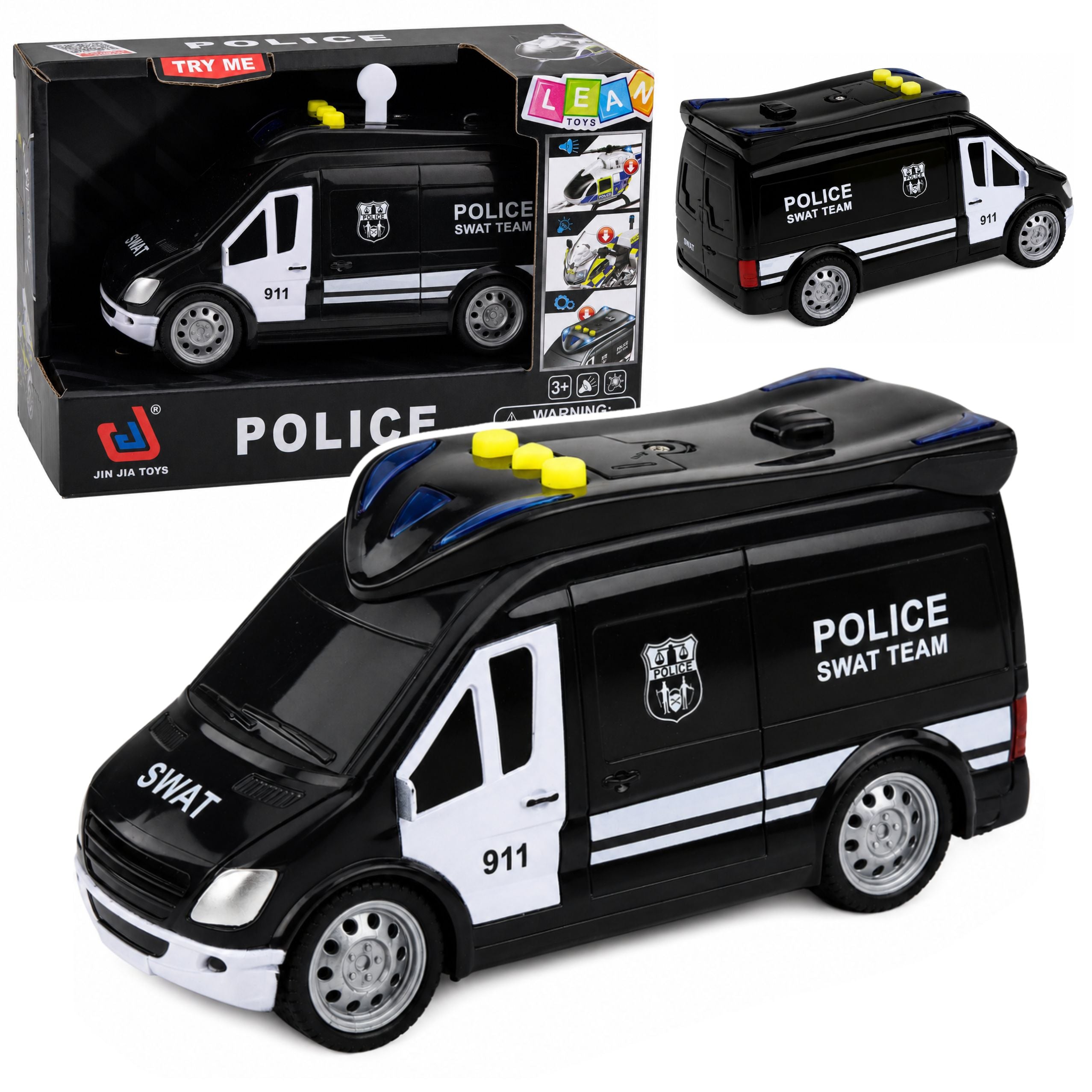 Swat Speciální jednotka Policejní auto Van Lights 1:32