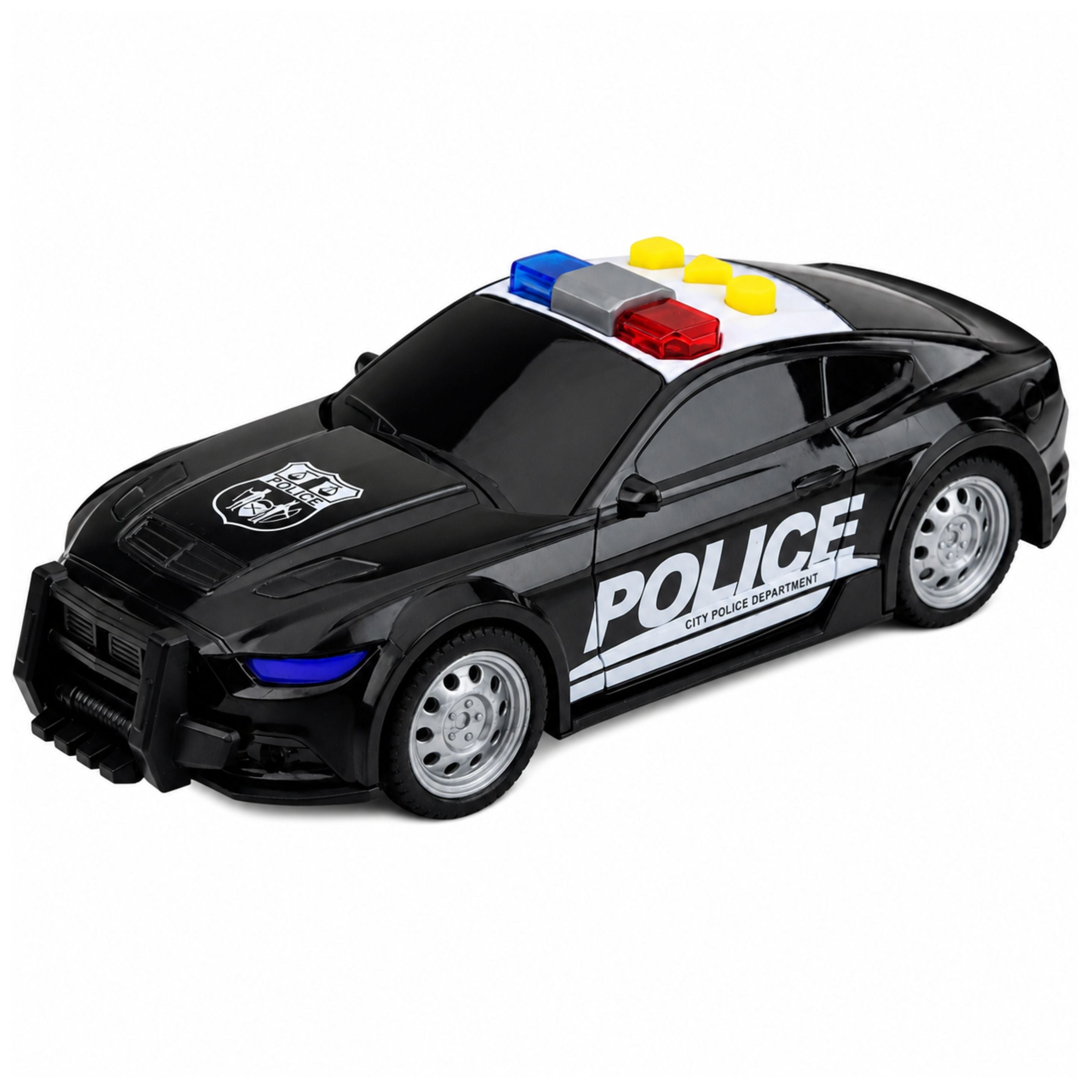 Car Police Car Lights Sounds Black 1:32