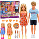 Anlily Dolls Set Family Kids Picnic Accessories Food