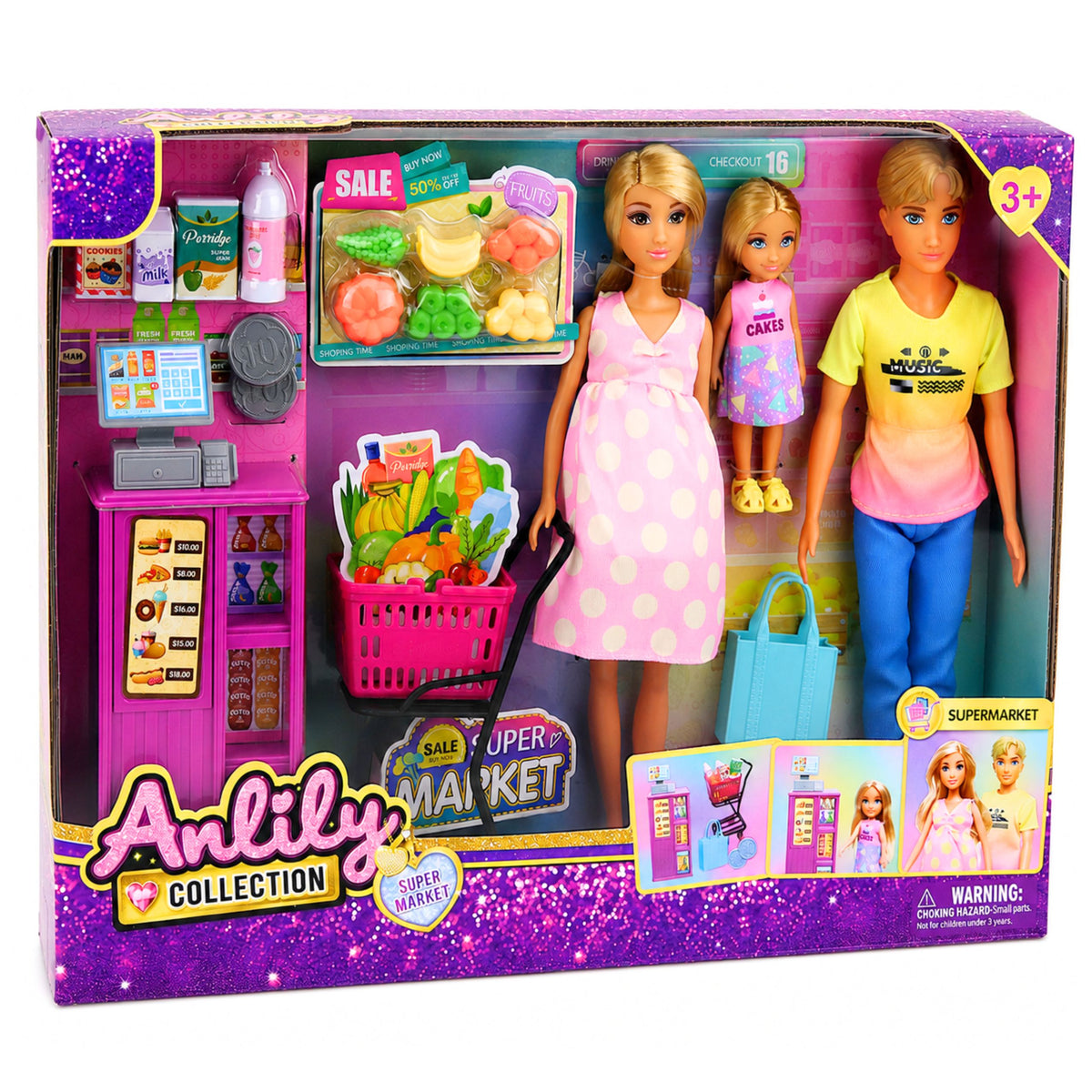 Sada příslušenství pro těhotné panenky Anlily Dolls Family v supermarketu