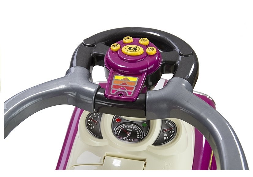 Coupe Car Manual Ride On With Parent Handle - Purple