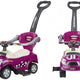 Coupe Car Manual Ride On With Parent Handle - Purple