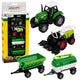 Set Of Agricultural Vehicles Tractor Forage Harvester Tanker Spreader 1:68 4 Pcs.